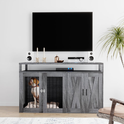 Tucker Murphy Pet™ 55" Dog Crate Tv Stand Furniture Style Coffee Bar